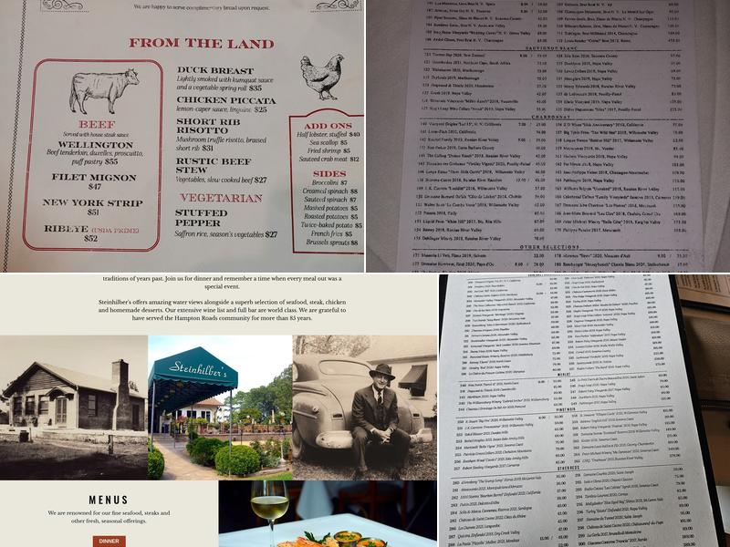 Steinhilber's Restaurant Menu