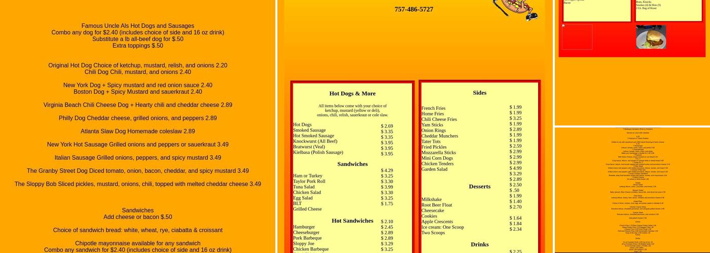 Famous Uncle Al's Hotdogs & Fries Menu