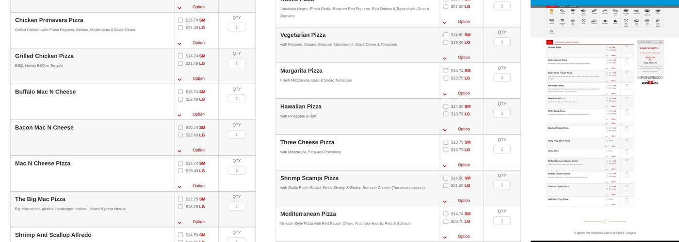 Nick's Place Saugus Menu