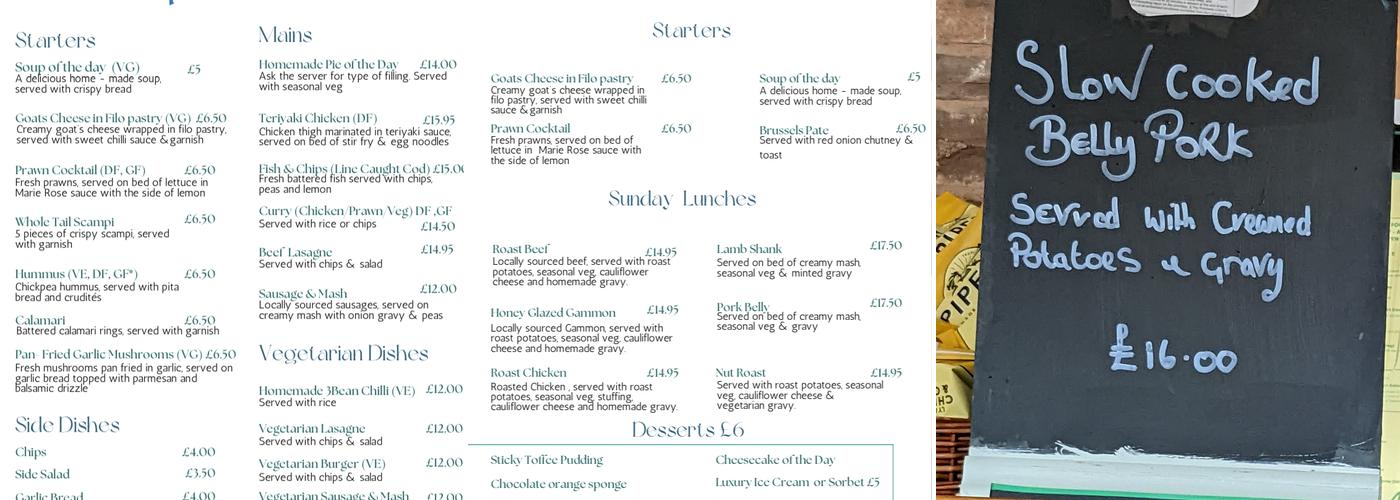 Carpenters Arms Menu