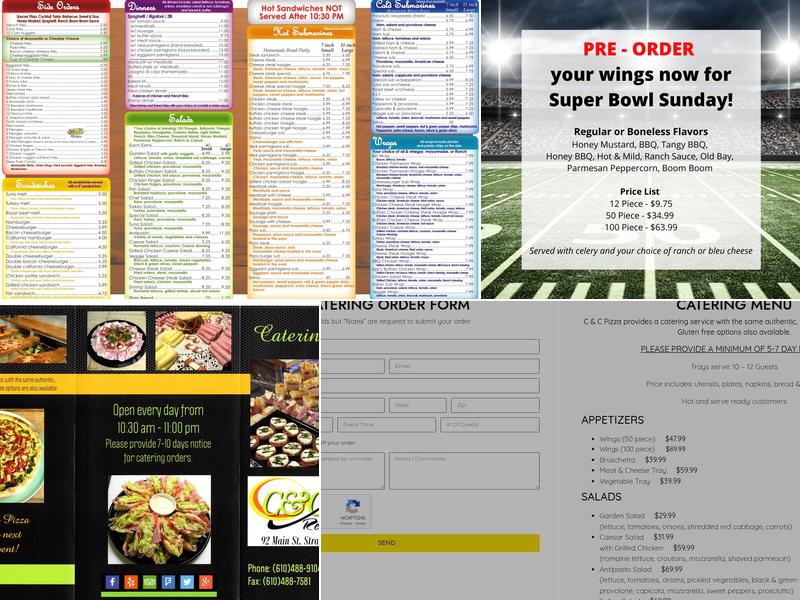 C & C Pizza and restaurant Menu