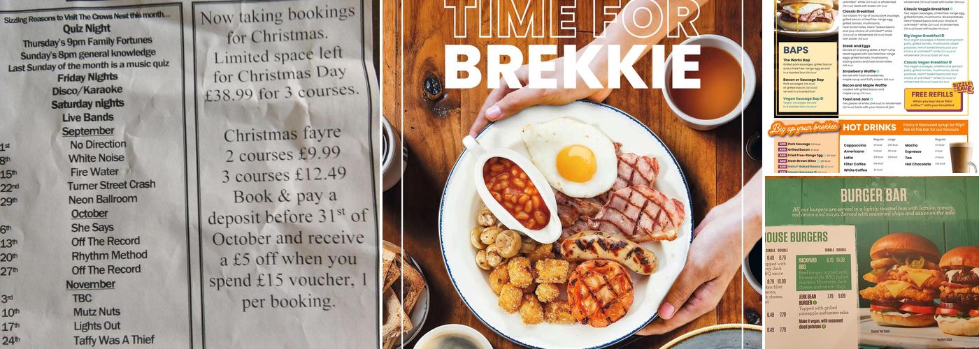 The Crow's Nest Menu