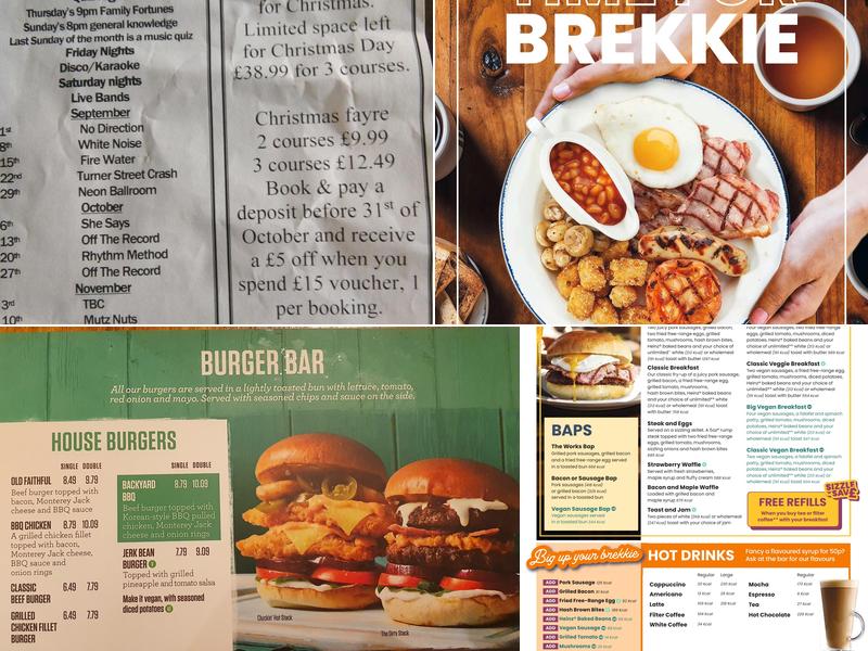 The Crow's Nest Menu