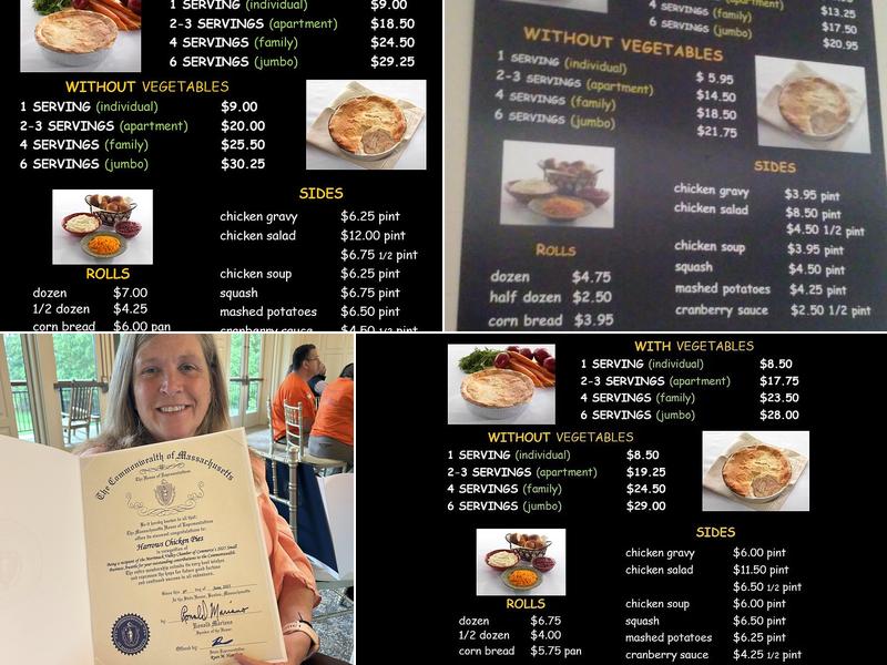 Harrows Chicken Pies Menu