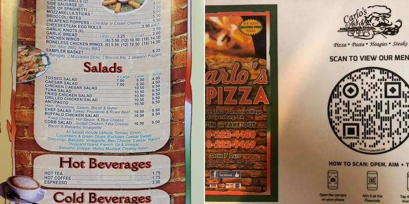 Carlo's Pizza Menu