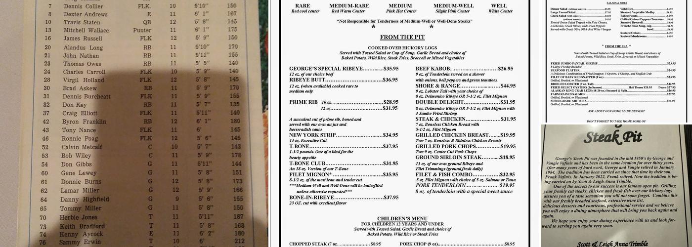 George's Steak Pit Menu