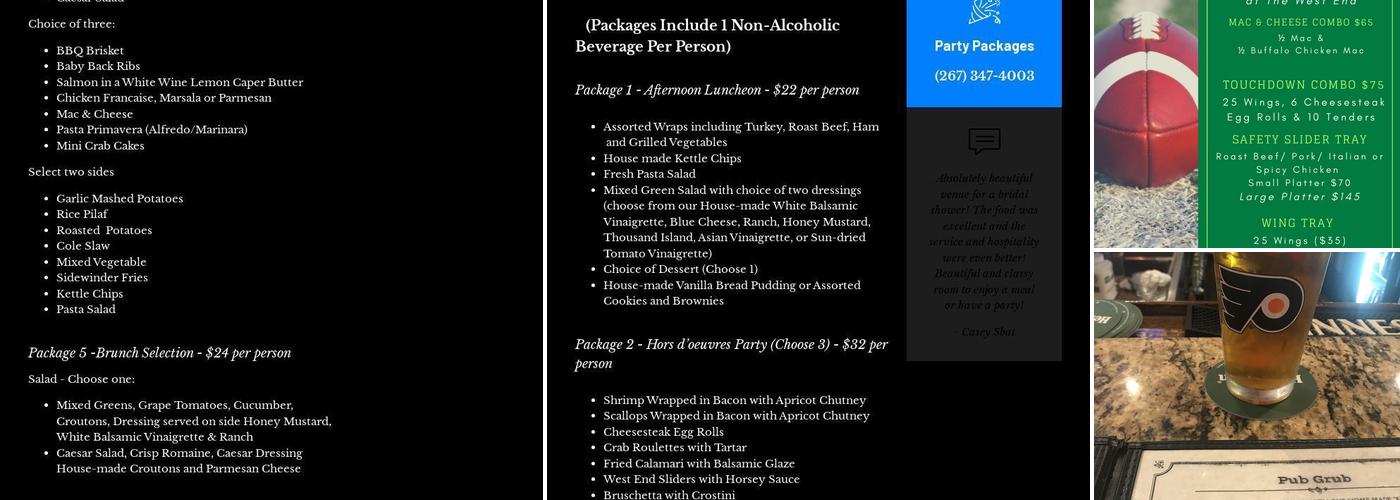 The West End Menu