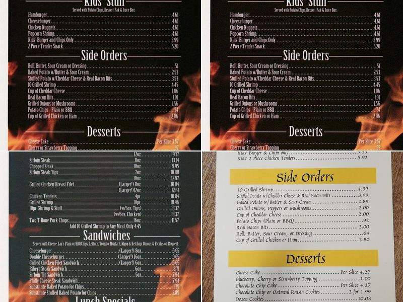 Steak & Stuff Menu