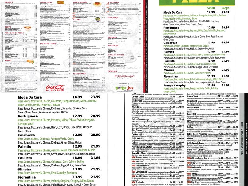 Pete's-A-Place Menu