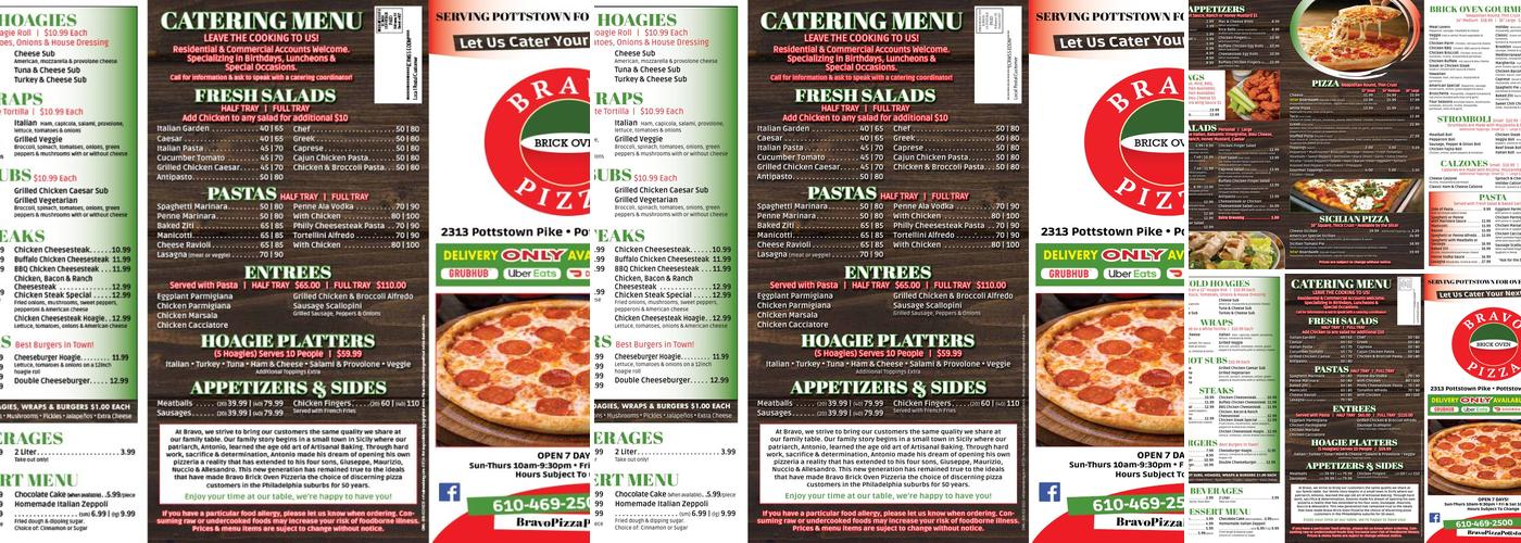 Bravo Pizza Menu
