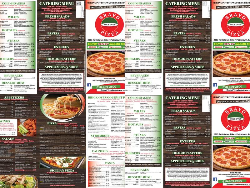 Bravo Pizza Menu