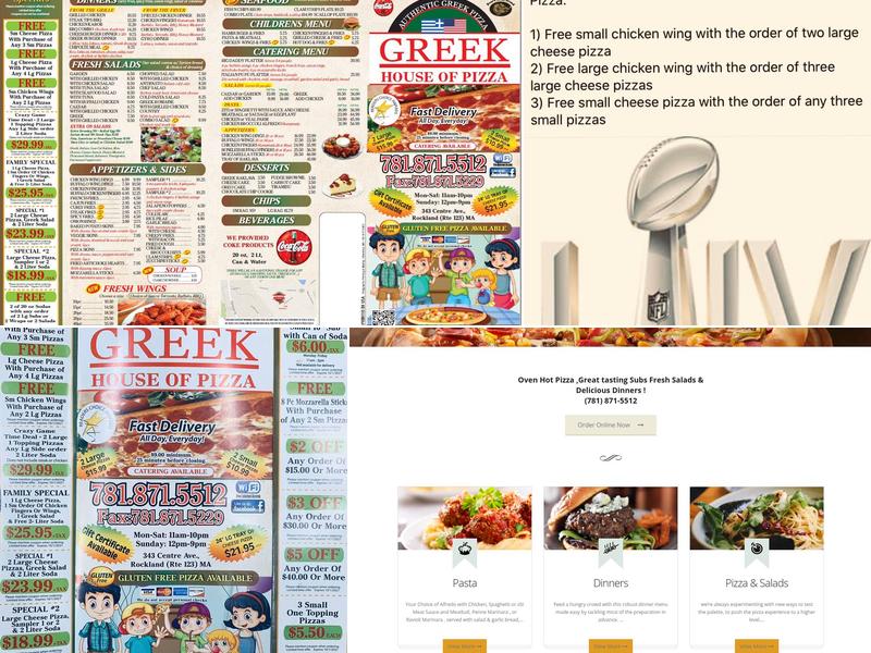 Greek House of Pizza Menu