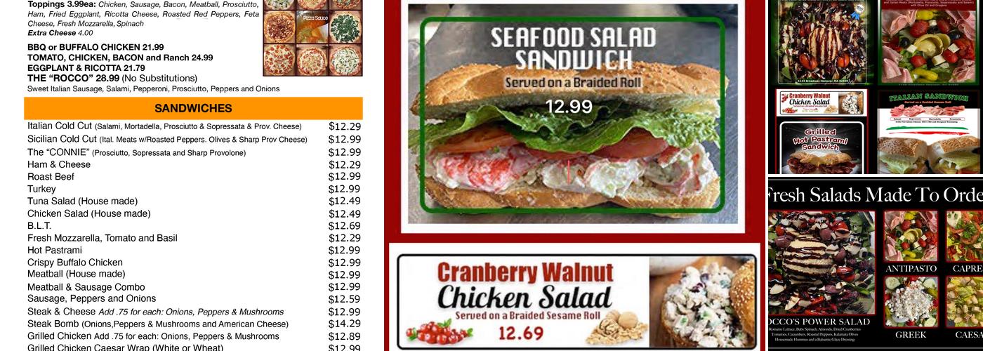 Rocco's Italian Pizzeria Menu