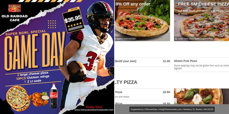 Hanover Old Railroad Pizza & Cafe Menu