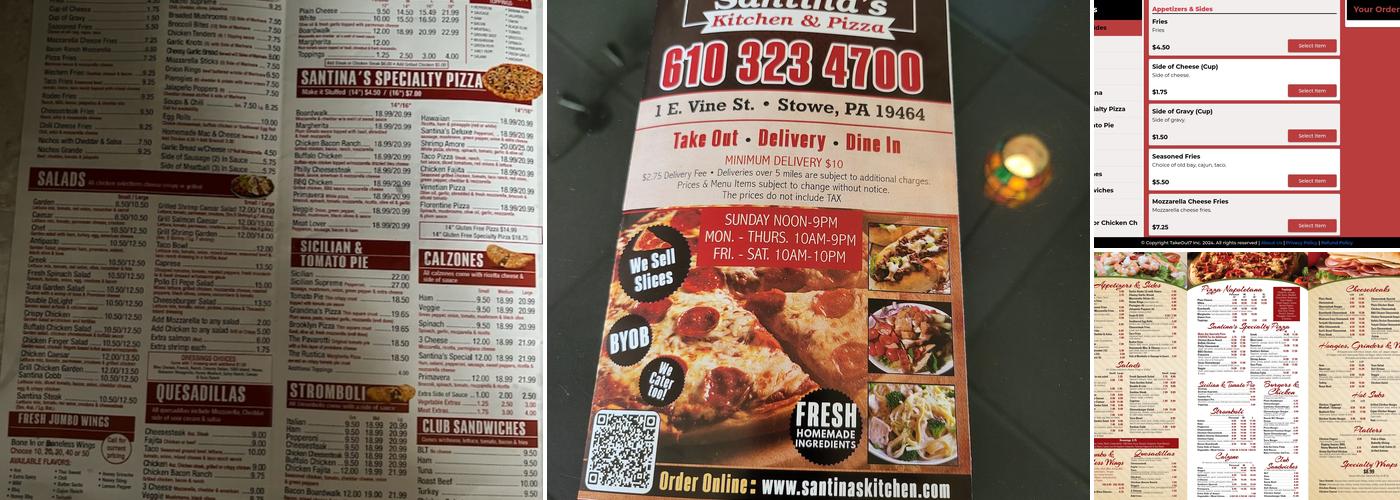 Santina's Kitchen Menu