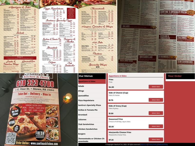 Santina's Kitchen Menu