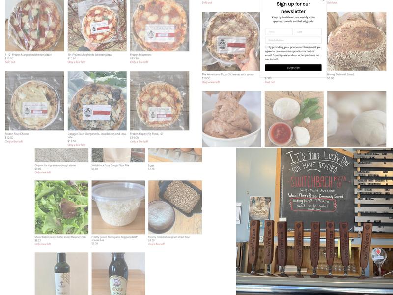 Switchback Pizza Company Menu