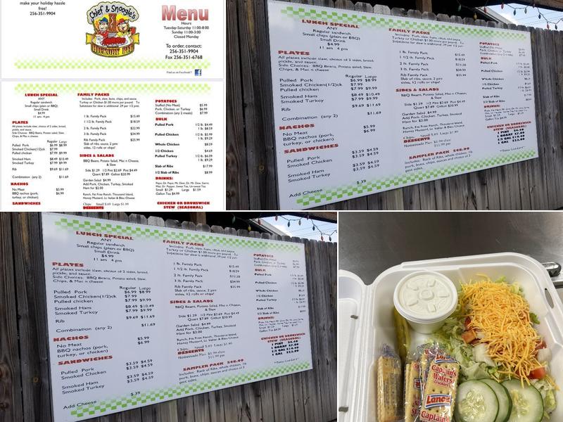 Chief & Snoogie's Hickory Pit Menu