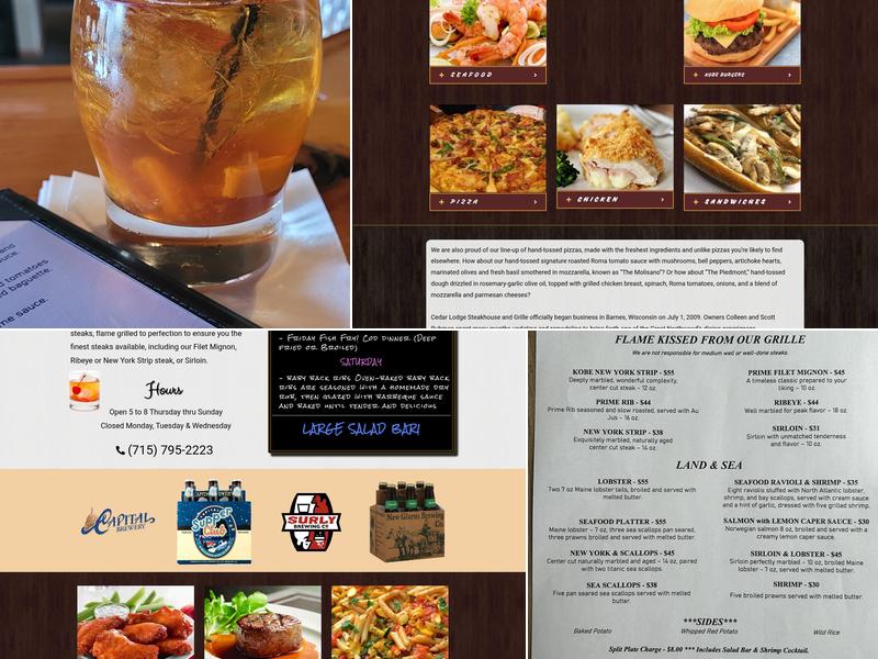 Cedar Lodge Steakhouse & Grille Menu