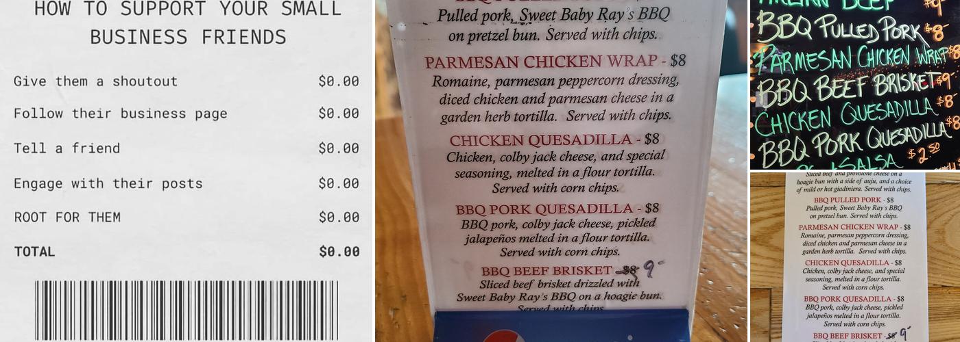 Evergreen Tavern Menu