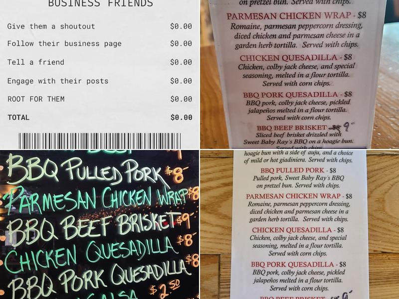 Evergreen Tavern Menu