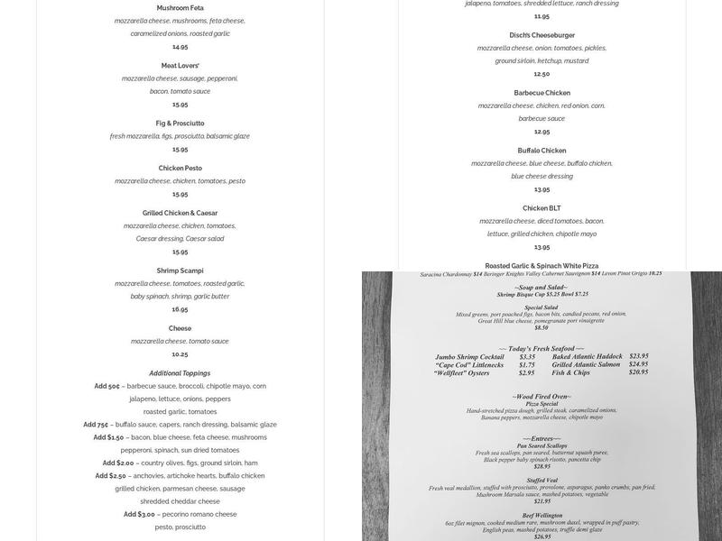 Disch's Route 53 Tavern Menu