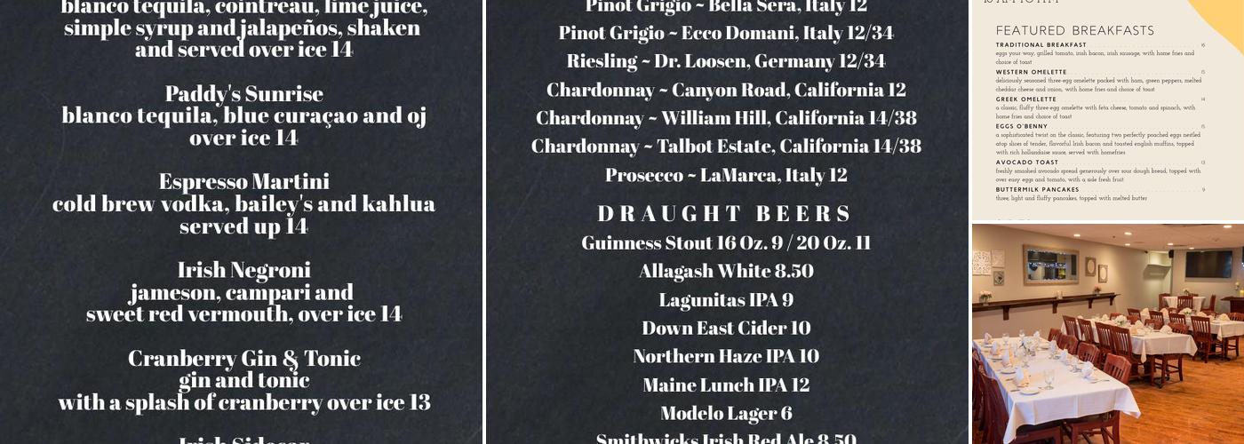 Harrington's Pub Menu