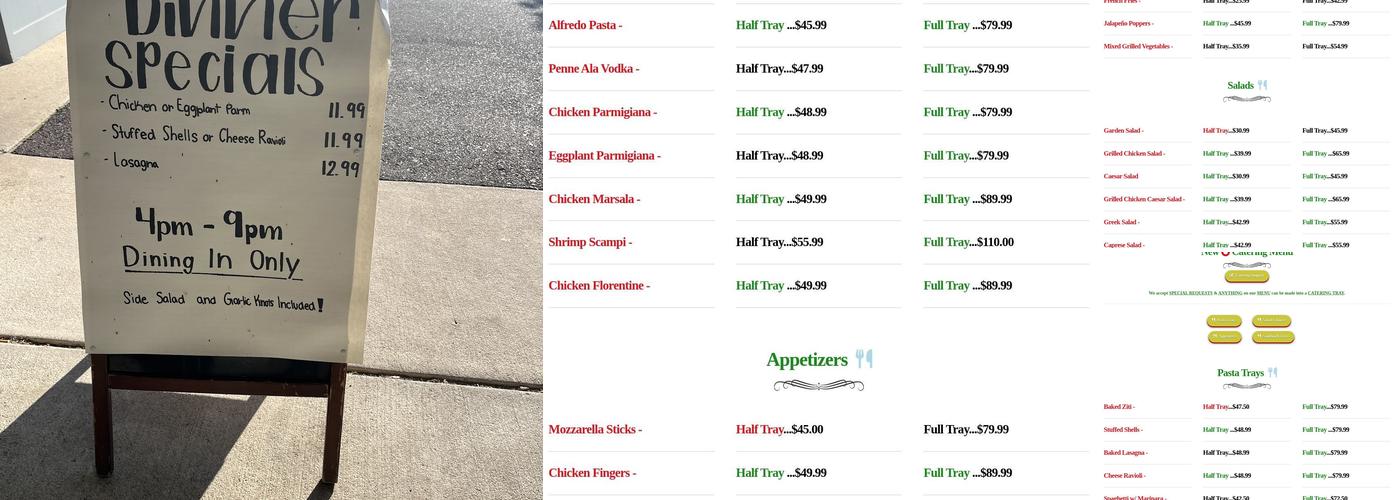 Dimitri's Pizza Menu