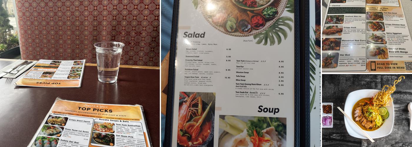 Sugar & Spice Thai Restaurant Menu