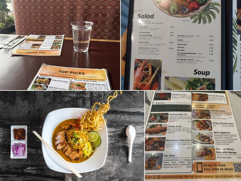 Sugar & Spice Thai Restaurant Menu
