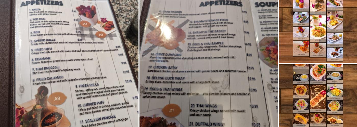 Eggs and Thai Cafe Menu