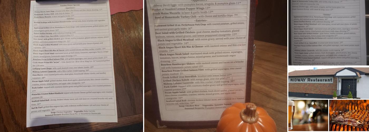 Dedham Midway Restaurant Menu