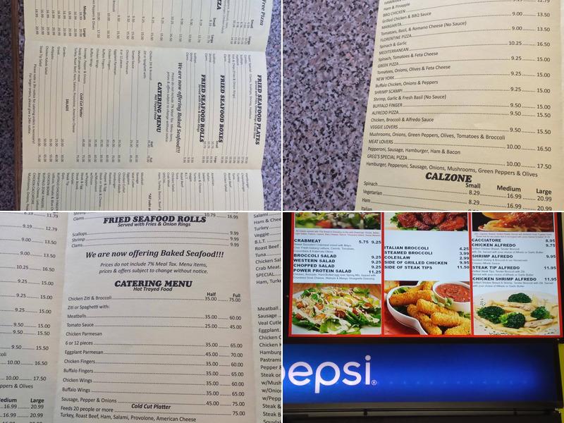 Greg's Pizza Route 38 Menu