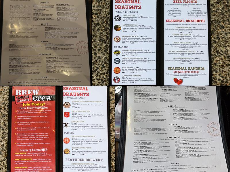 Tavern In the Square Menu