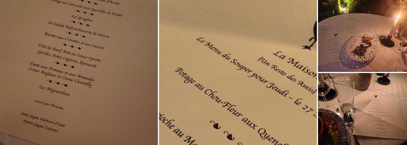 La Maison Menu