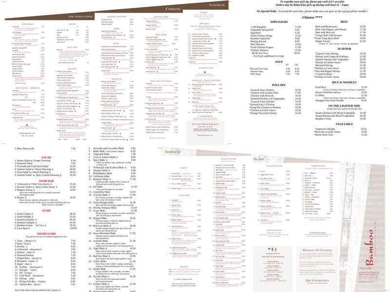 Bamboo Menu