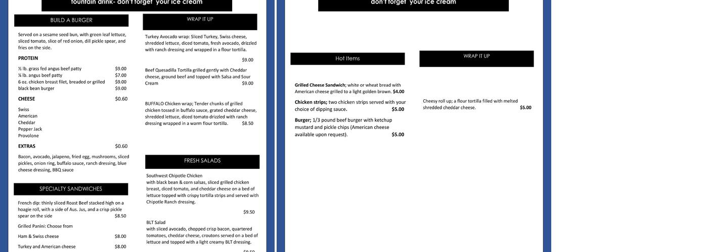 Wild Brew Yonder Menu