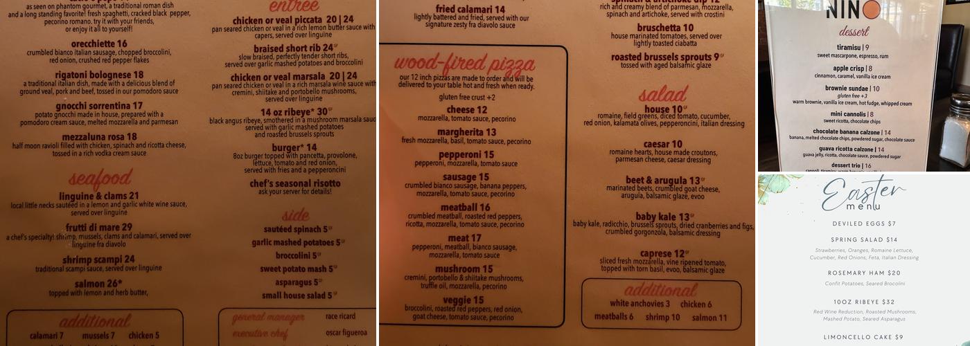 Osteria Nino Menu