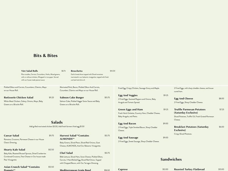 Farmer in the Dell Menu