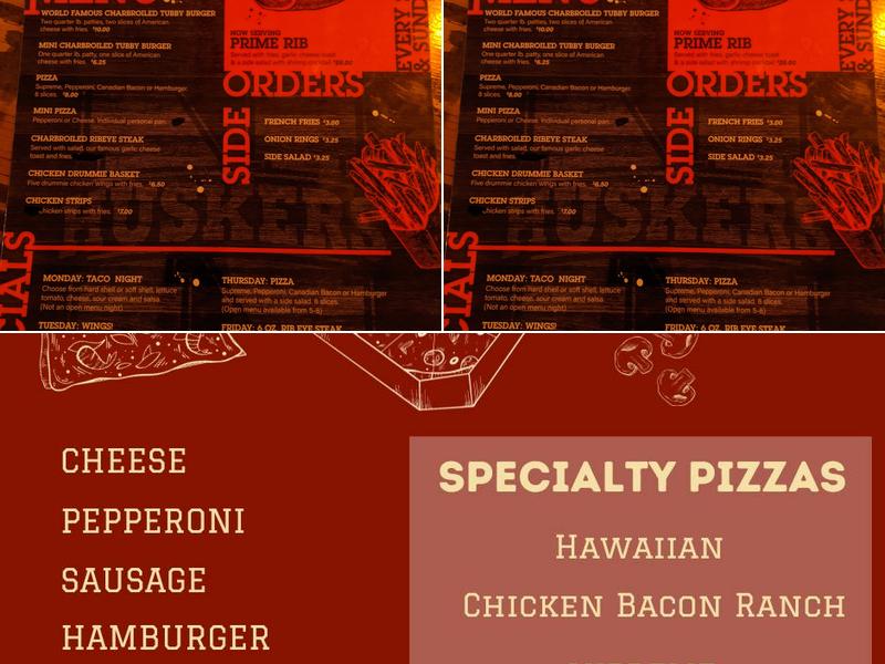 Kooper's Korner Menu