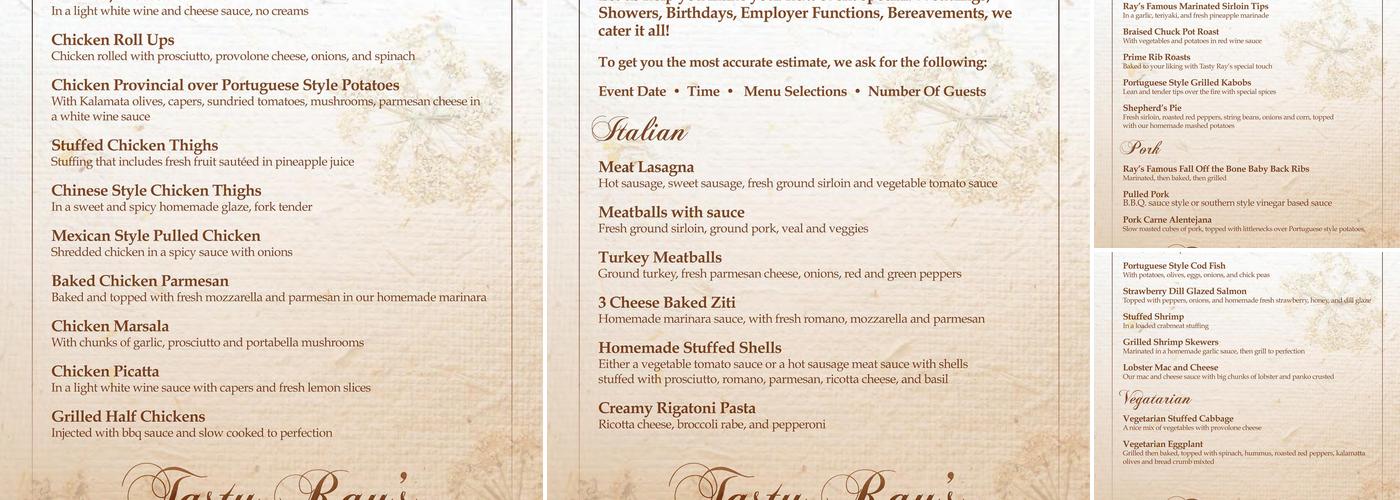 Tasty Ray's Menu