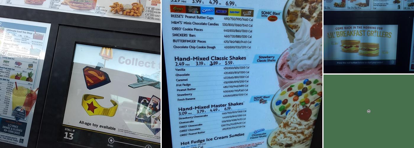 Sonic Drive-In Menu
