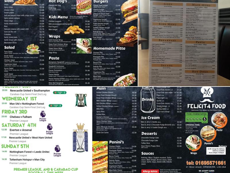 The Golden Lion Menu