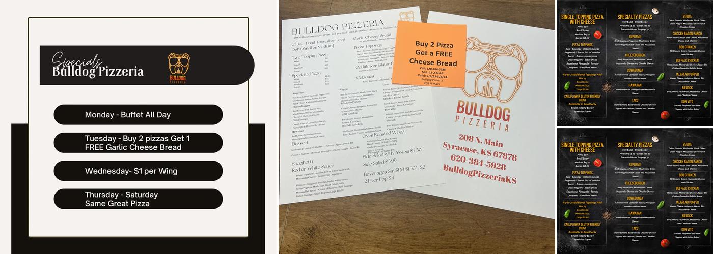 Bulldog Pizzeria Menu