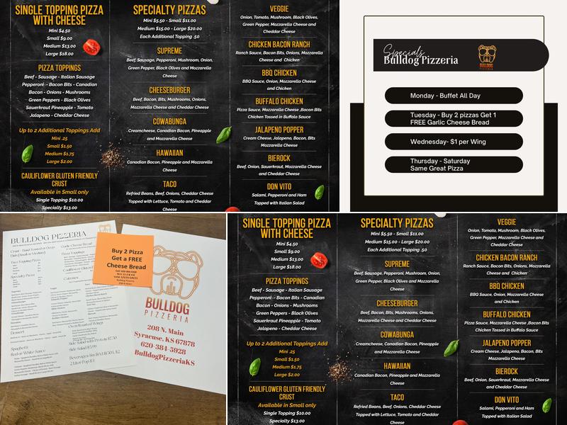 Bulldog Pizzeria Menu