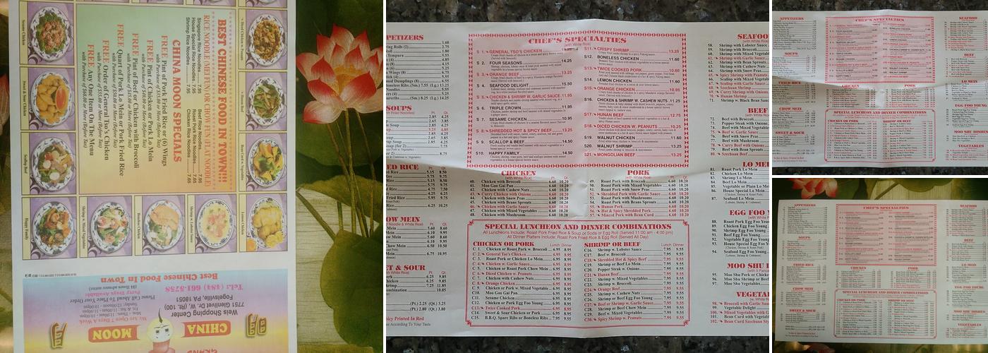 China Moon Menu