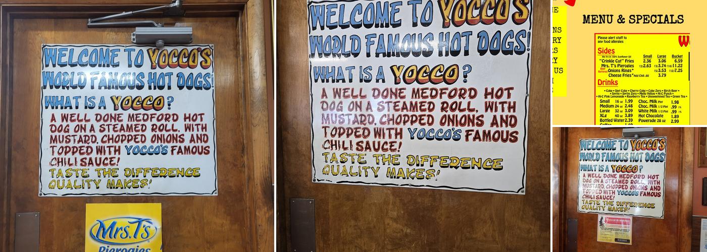 Yocco's The Hot Dog King Menu