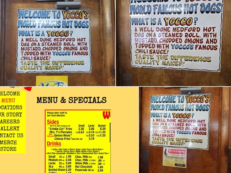 Yocco's The Hot Dog King Menu