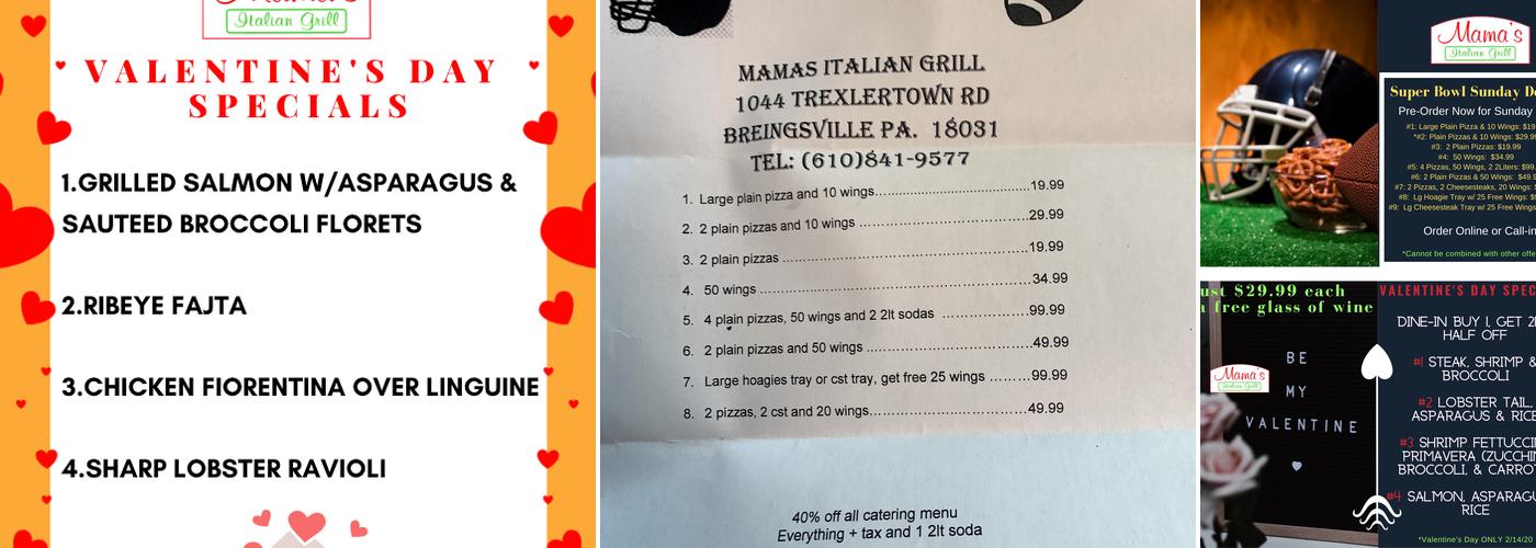 Mama's Italian Grill Menu