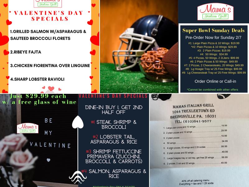 Mama's Italian Grill Menu